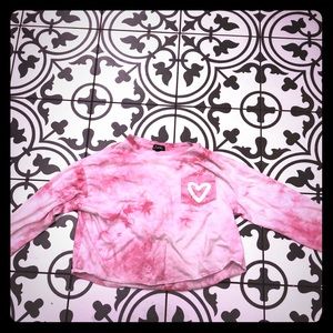 Tie-dye pink crop top